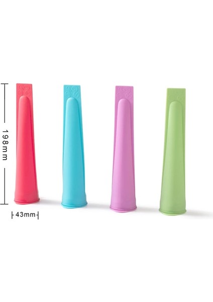 4 Adet Renk Stili Karışımı Ev Yapımı Dondurma Kalıpları Çocuklar Için Sevimli Silikon Dondurulmuş Buz Küpü Seti Dondurma Şerbeti Popsicle Mutfak Aletleri (Yurt Dışından)
