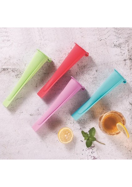 4 Adet Renk Stili Karışımı Ev Yapımı Dondurma Kalıpları Çocuklar Için Sevimli Silikon Dondurulmuş Buz Küpü Seti Dondurma Şerbeti Popsicle Mutfak Aletleri (Yurt Dışından)