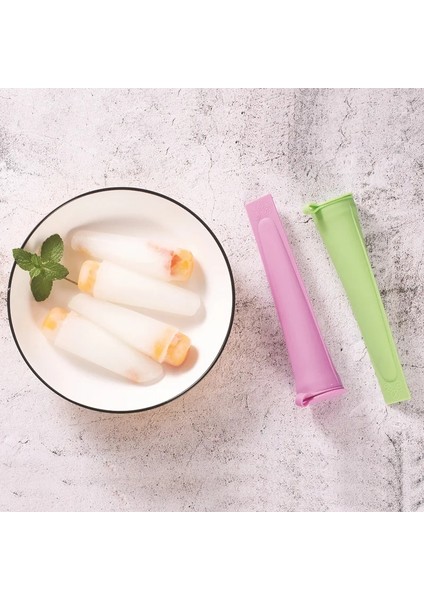4 Adet Renk Stili Karışımı Ev Yapımı Dondurma Kalıpları Çocuklar Için Sevimli Silikon Dondurulmuş Buz Küpü Seti Dondurma Şerbeti Popsicle Mutfak Aletleri (Yurt Dışından)