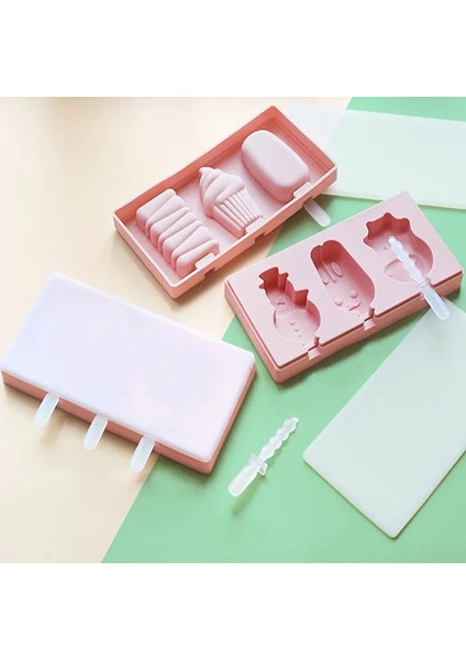B Tarzı Kapaklı Silikon Dondurma Kalıbı Hayvanlar Şekli Jöle Kalıp Çocuk El Yapımı Dıy Tatlı Popsicle Buz Izgarası Popsicle Stick ile (Yurt Dışından) fiyatları