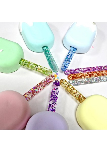 B Tarzı Glitter Akrilik Dondurma Çubukları Buzlu Şeker Jöle Renk Fırçalama Dıy Dondurma Çubuğu Buzlu Şeker El Sanatları Modeli Aracı Kek Yoncaları (Yurt Dışından) modelleri