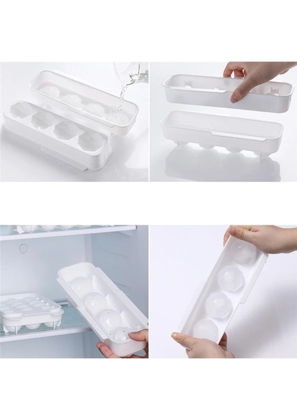 4 Boşluk Stili Yeni Güvenlik Plastik Viski Buz Topu Küp Makinesi Tepsi Küre Kalıp Kalıp Parti Tuğla Yuvarlak Bar Ev Aracı (Yurt Dışından)