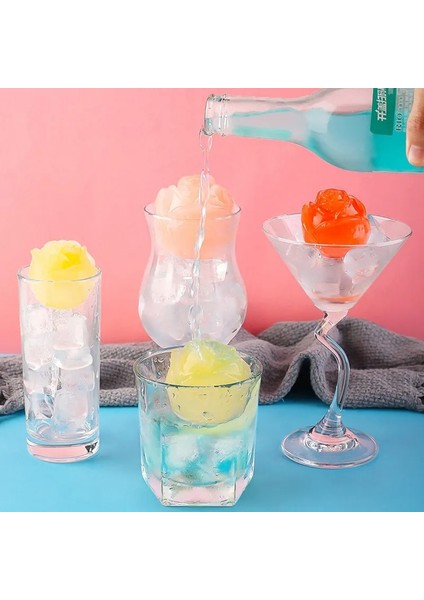 Büyük Gül Tarzı Buz Küpü Tepsi 3D Gül Ayı Silikon Kalıp Dıy Buz Makinesi Kola Kahve Süt Çay Buz Kalıbı Mousse Kek Gıda Sınıfı Gül Buz Kalıbı (Yurt Dışından) fırsatları