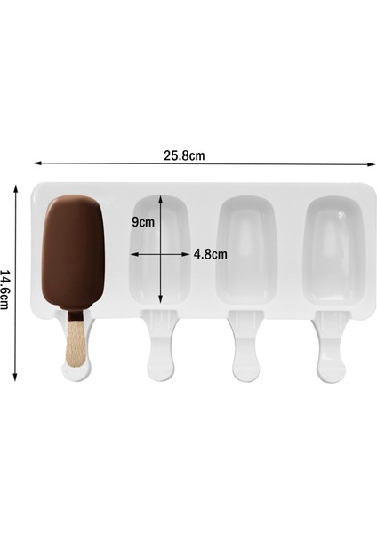 Klasik Tarz Delik Silikon Kalıplar Silikon Dondurma Kalıbı Buz Şekli Popsicle Kalıp Buz Küpü Yapıcı Tepsisi Tatlı Buz Kutusu Sopalı (Yurt Dışından)