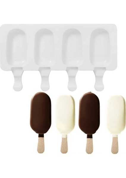 Klasik Tarz Delik Silikon Kalıplar Silikon Dondurma Kalıbı Buz Şekli Popsicle Kalıp Buz Küpü Yapıcı Tepsisi Tatlı Buz Kutusu Sopalı (Yurt Dışından)