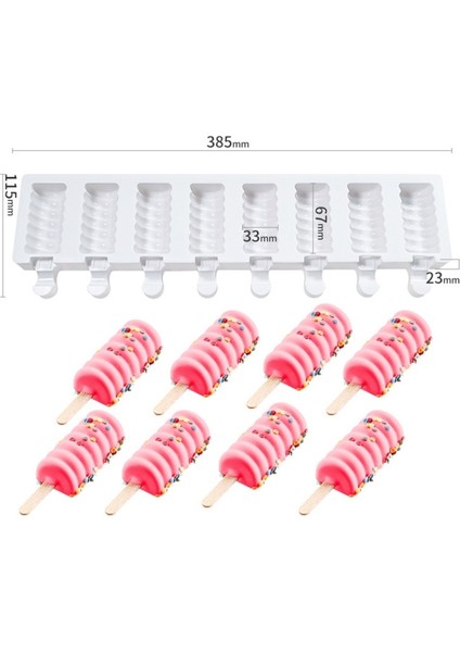 Sadece Kalıp-10 Stili 4-Cavity Pişirme Mini Silikon Dondurma Kalıpları Popsicle Kalıpları Kek Çikolatalı Cakesicle Kalıp Dıy Ice Pops Oval Için (Yurt Dışından)