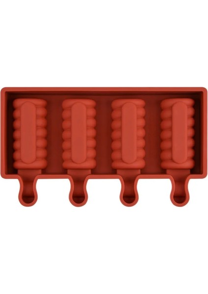 YH006601 Stili Dıy Ev Yapımı Popsicle Formu Silikon Dondurma Kalıp Dondurucu Suyu 4 Hücre Delik Buz Lolly Pop Küp Tepsi Varil Maker Kalıp Çubukları (Yurt Dışından)
