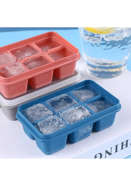 Mavi Stil Silikon Buz Tepsisi Kutusu Küp Formu Buz Küpü Kalıp Mini Dondurma Makinesi Puding Kek Jöle Çikolata Kalıp Kapaklı Buz Yapma Kutusu (Yurt Dışından) modelleri