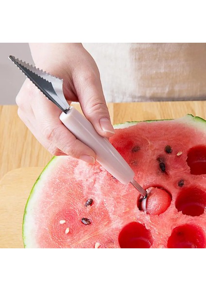 Pembe Tarzı Çift Kafa Paslanmaz Çelik Meyve Oyma Bıçağı Karpuz Dondurma Kazıcı Çeşitler Kazma Kaşığı Mutfak Aksesuarları (Yurt Dışından) fırsatları