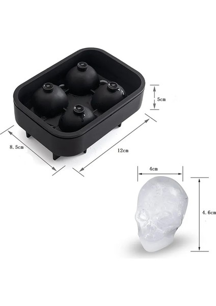 Darkblue Tarzı Satış 1 Adet Sıcak Büyük Buz Küpü Tepsisi Puding Kalıp 3D Kafatası Silikon 4-Cavity Dıy Buz Makinesi Ev Kullanımı (Yurt Dışından) indirimleri