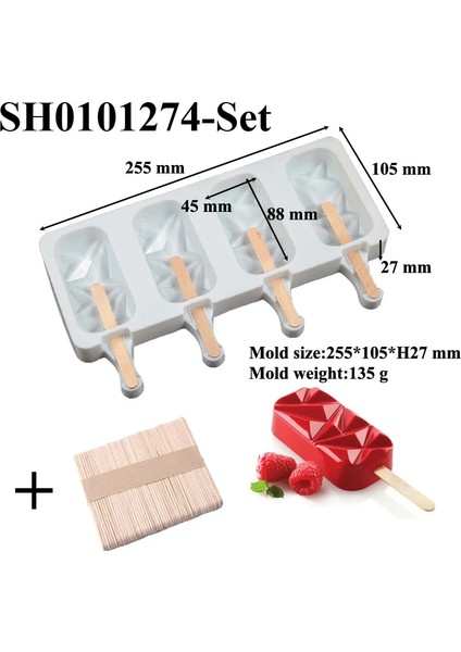 SH0101274 Set Stili Yıldız ve Yarım Küre Tasarım Silikon Buzlu Şeker Kalıpları Elmas Kalp Şekilli Dondurma Kalıpları Yaz Soğuk Içecek Aracı Buz Küpü Tepsisi (Yurt Dışından)