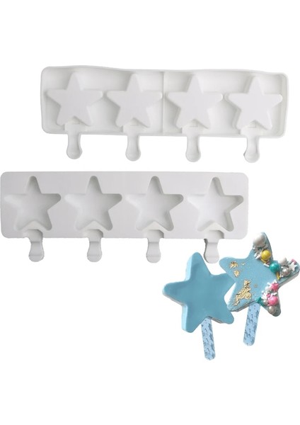 SH0101274 Set Stili Yıldız ve Yarım Küre Tasarım Silikon Buzlu Şeker Kalıpları Elmas Kalp Şekilli Dondurma Kalıpları Yaz Soğuk Içecek Aracı Buz Küpü Tepsisi (Yurt Dışından) indirimleri