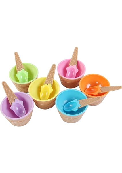 Pembe Stil Sıcak Satış Şeker Renk Dondurma Yeniden Kullanılabilir Kaseler ve Kaşık Çocuklar Için Harika Hediye Tatlı Dondurma Kaseleri Dondurma Kupası (Yurt Dışından) fiyatları