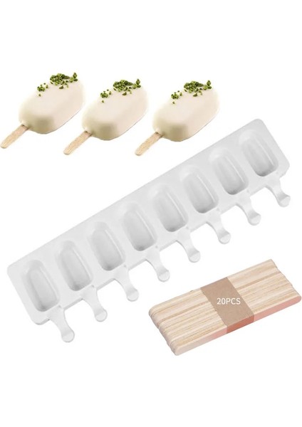 Pembe Tarzı 3D Pişirme Dondurma Kalıpları, Silikon Dondurma Kalıpları Kek, Dıy Ice Pops Için Cakesicle Kalıp Buz Küpü Tepsi Popsicle Varil Maker Kalıp (Yurt Dışından)