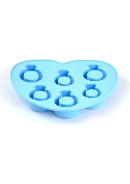 Mavi Stil Buz Kalıp Tepsisi Elmas Aşk Yüzük Buz Küpü Tepsi Stil Dondurma Buz Kalıbı Dondurma Makinesi Sıcak Yaz Için Kalıp (Yurt Dışından)