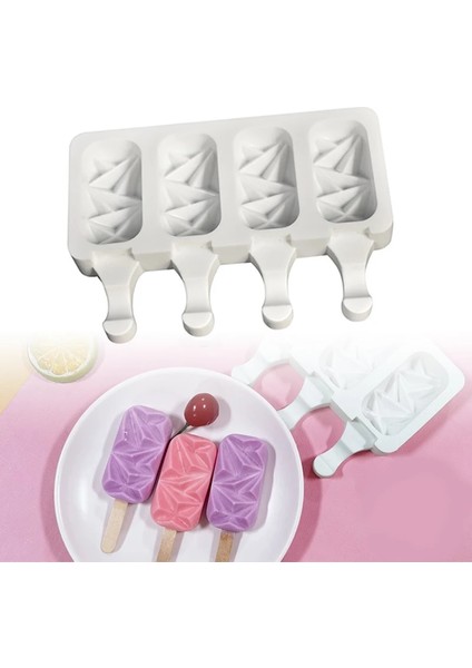 4-Boşluk Küçük Stil 4-Cavity Pişirme Mini Silikon Dondurma Kalıpları Popsicle Kalıpları Kek Çikolatalı Cakesicle Kalıp Dıy Ice Pops Oval Için (Yurt Dışından) indirimleri