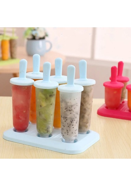 Kırmızı L Tarzı 6 Hücre Yuvarlak Şekil Yaz Aksesuarları Mutfak Aletleri Gıda Sınıfı Lolly Kalıp Dıy Dondurma Makinesi Popsicle Kalıpları Tatlı Kalıpları (Yurt Dışından) fırsatları