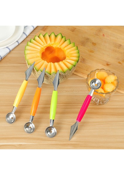 Turuncu Tarzı Sıcak Satış Çift Kafalı Paslanmaz Çelik Oyma Bıçağı Meyve Karpuz Dondurma Baller Kaşık Kaşık Ev Mutfak Gadget'ı (Yurt Dışından) fırsatları