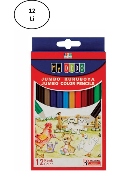Südor Mydido 12 Renk Jumbo Kuru Boya 12 Li