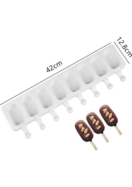4-Boşluk Küçük Stil Kavite Dondurma Kalıbı Gıda Sınıfı Silikon Yapışmaz Popsicle Kalıpları Dıy Ev Yapımı Dondurucu Suyu Meyve Lolly Küp Tepsisi (Yurt Dışından) indirimleri