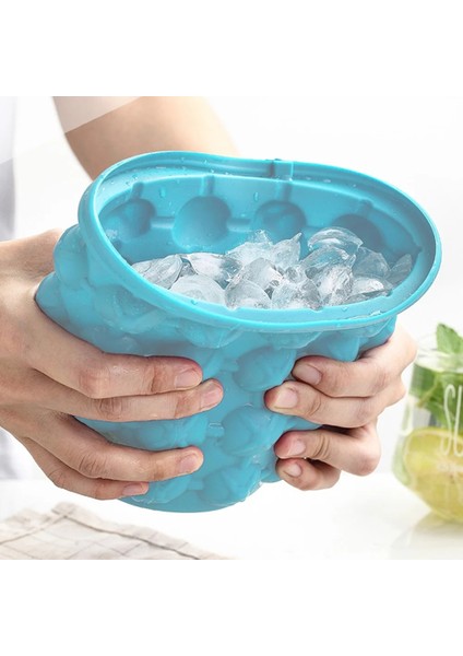1000ML Tarzı L Kapaklı Silikon Buz Küpü Makinesi Buz Kovası Buz Kalıp Yerden Tasarruflu Şampanya Şarap Bira Kovası Mutfak Partisi Barware (Yurt Dışından)