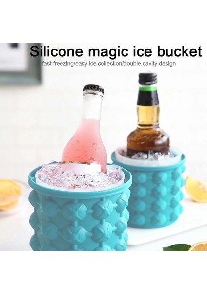 1000ML Tarzı L Kapaklı Silikon Buz Küpü Makinesi Buz Kovası Buz Kalıp Yerden Tasarruflu Şampanya Şarap Bira Kovası Mutfak Partisi Barware (Yurt Dışından)