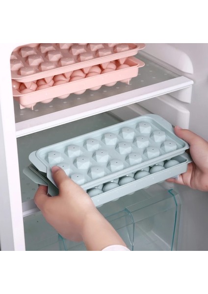 33 Izgara Pembe Yuvarlak Stil Buzluk, Kapaklı Dondurucu Buzlukları, Sphere Rhombus Petek Viski Buzlukları, Yeniden Kullanılabilir Viski Buz Topu Kalıbı (Yurt Dışından)