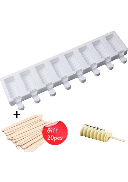 No.9 Tarzı 4 Hücre Büyük Boy Silikon Dondurma Kalıbı Popsicle Kalıpları Dıy Ev Yapımı Tatlı Dondurucu Meyve Suyu Buz Pop Maker Kalıp Çubukları ile (Yurt Dışından)