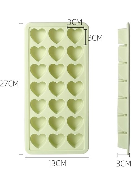 Yeşil Aşk Tarzı Kalp Şeklinde Silikon Popsicle Buz Tepsisi Kutusu Küp Formu Kalıp Krema Makinesi Kalıp Soğuk Dayanıklı Kapaklı Buzdolabı Bar Araçları (Yurt Dışından)