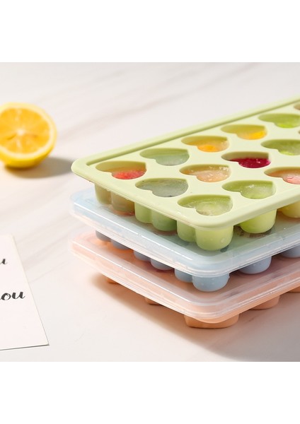 Yeşil Aşk Tarzı Kalp Şeklinde Silikon Popsicle Buz Tepsisi Kutusu Küp Formu Kalıp Krema Makinesi Kalıp Soğuk Dayanıklı Kapaklı Buzdolabı Bar Araçları (Yurt Dışından)
