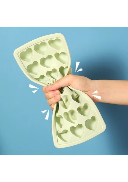 Yeşil Aşk Tarzı Kalp Şeklinde Silikon Popsicle Buz Tepsisi Kutusu Küp Formu Kalıp Krema Makinesi Kalıp Soğuk Dayanıklı Kapaklı Buzdolabı Bar Araçları (Yurt Dışından)