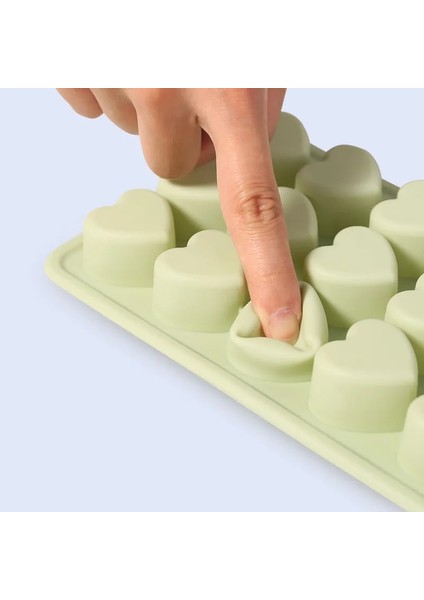 Yeşil Aşk Tarzı Kalp Şeklinde Silikon Popsicle Buz Tepsisi Kutusu Küp Formu Kalıp Krema Makinesi Kalıp Soğuk Dayanıklı Kapaklı Buzdolabı Bar Araçları (Yurt Dışından)