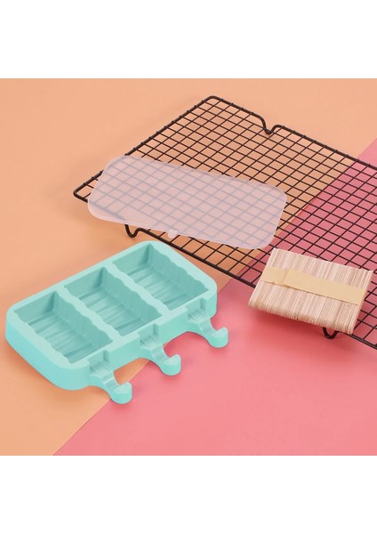 Çubuk Stili Olmadan Silikon Dondurma Kalıbı Dıy Ev Yapımı Dondurma Kalıpları Dondurucu Suyu 3 Delikli Büyük Ayak Şekli Boyut Buz Küpü Tepsi Popsicle Varil Makinesi (Yurt Dışından)