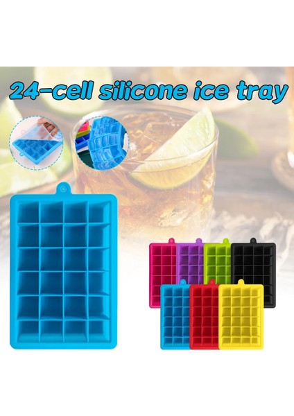 Yeşil Stil 24 Kavite Silikon Ice Cube Maker Dondurucu Için Kapaklı Tepsiler Dondurma Soğuk Içecekler Viski Kokteyller Mutfak Aletleri Aksesuarları (Yurt Dışından)