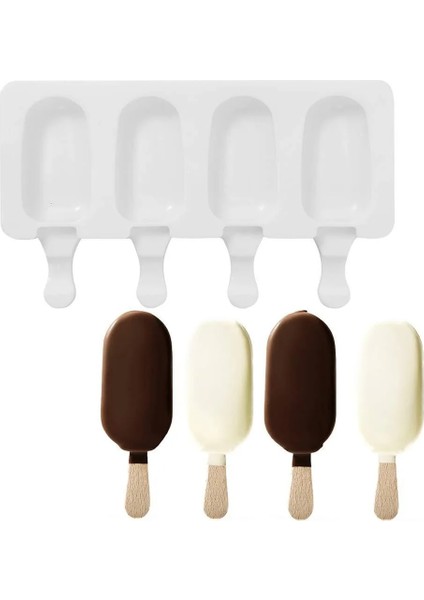 No.2 Tarzı 4 Hücre Silikon Dondurma Kalıbı Diy Kalıp Buz Küpü Tepsi Varil Sıcak Satış Tatlı Dondurma Kalıbı ile Popsicle Sopa Çanta (Yurt Dışından)