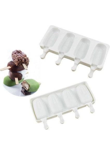 No.2 Tarzı 4 Hücre Silikon Dondurma Kalıbı Diy Kalıp Buz Küpü Tepsi Varil Sıcak Satış Tatlı Dondurma Kalıbı ile Popsicle Sopa Çanta (Yurt Dışından)