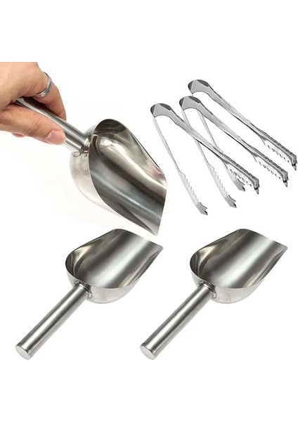 5 Kürek Stili Kitcheovel + 5 Klipler Şeker Büfesi Barbekü Şeker Büfesi Buz Paslanmaz Kepçe Maşa Seti Düğün Bar Partisi Pişirme Araçları (Yurt Dışından)