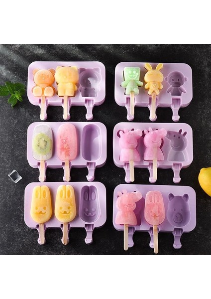 Resim Olarak 10 Tarzı Silikon Karikatür Dondurma Kalıbı Kapaklı Buzlu Şeker Kalıpları Dıy Ev Yapımı Buz Lolly Kalıp Dondurma Buzlu Şeker Buz Pop Maker Kalıp (Yurt Dışından)