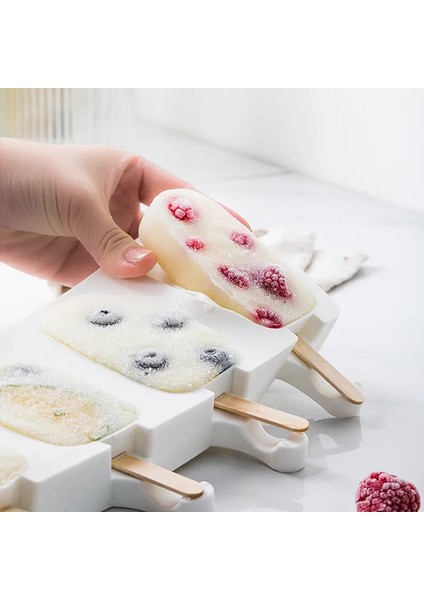 E Stili 2020 Yeni Gıda Güvenli Silikon Dondurma Kalıpları 4 Hücreli Dondurulmuş Buz Küpü Kalıpları Popsicle Maker Dıy Ev Yapımı Dondurucu Ice Lolly Kalıp (Yurt Dışından) indirimleri