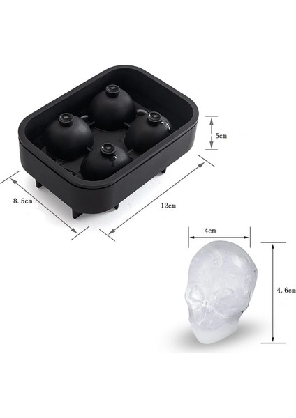 Siyah Stil Gadget'lar Satış Sıcak Büyük Cubetray Puding Kalıp 3D Kafatası Silikon 4-Cavity Dıy Buz Makinesi Ev Kullanımı Harika Bir Erkek Hediye (Yurt Dışından) modelleri