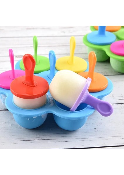 D-Koyu Mavi Tarzı Yaz Silikonu Mini Ice Pops Kalıp Dondurma Topu Lolly Maker Popsicle Kalıp Ev Yapımı Bebek Maması Meyve Shake Dondurulmuş Konteyner (Yurt Dışından)