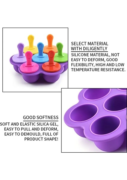 D-Koyu Mavi Tarzı Yaz Silikonu Mini Ice Pops Kalıp Dondurma Topu Lolly Maker Popsicle Kalıp Ev Yapımı Bebek Maması Meyve Shake Dondurulmuş Konteyner (Yurt Dışından)