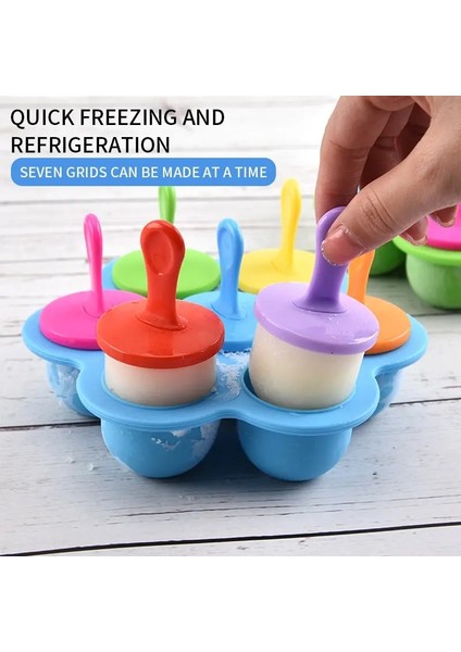 D-Koyu Mavi Tarzı Yaz Silikonu Mini Ice Pops Kalıp Dondurma Topu Lolly Maker Popsicle Kalıp Ev Yapımı Bebek Maması Meyve Shake Dondurulmuş Konteyner (Yurt Dışından)