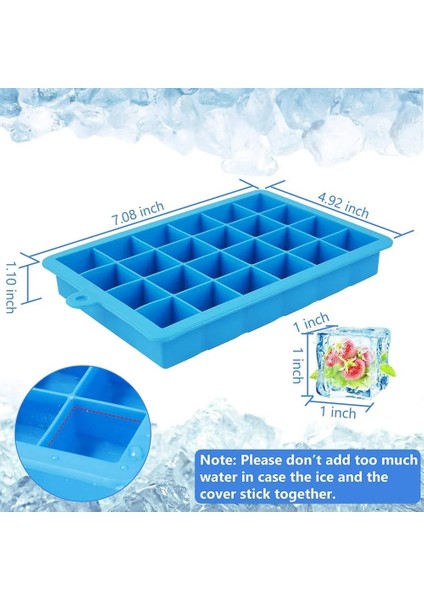 Kırmızı Stil 24 Izgara Gıda Sınıfı Ice Cube Maker Kalıp Kare Dondurma Kalıbı Kokteyl Viski Için Kapaklı Hızlı Bırakma Silikon Buz Küpü Tepsisi (Yurt Dışından)