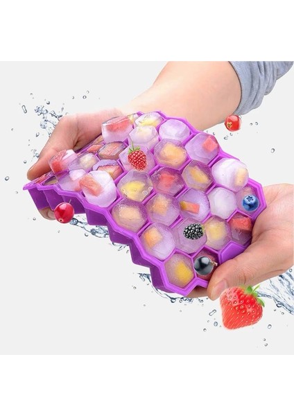 Sarı Kapaklı Tarzı Buz Küpü Yapıcı Silikonlar Buz Kalıbı Petek Buz Küpü Tepsisi Magnum Silikon Kalıp Viski Kokteyli Için Gıda Sınıfı Kalıp Formları (Yurt Dışından)