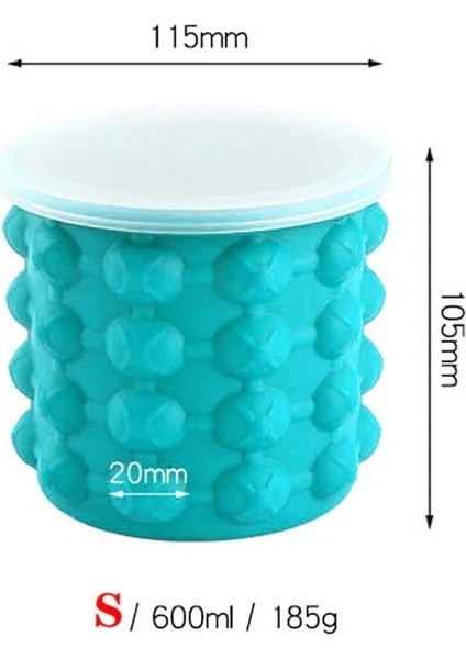 S 600ML Stili Silikon Buz Küpü Makinesi Buz Küpü Kalıp Tepsisi Taşınabilir Kova Şarap Buz Soğutucu Bira Dolabı Mutfak Aletleri Içme Viski Dondurma (Yurt Dışından)
