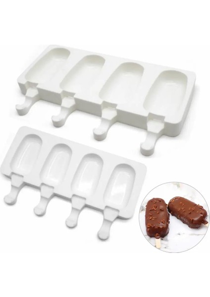 25.8X14.6X2.1CM Stili Mini Dondurma Pişirme Kalıpları Gıda Sınıfı Silikon Popsicle Çikolata Kalıpları Dıy Pops Için Kek Cakesicle Temizlemesi Kolay (Yurt Dışından)