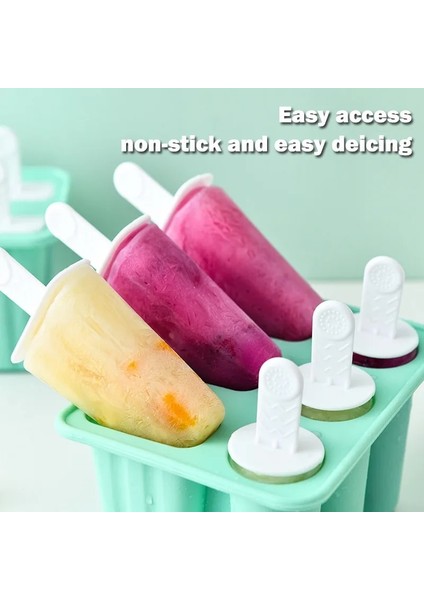 O 41.8X12.9X2.1CM Stili 6 Hücre Silikon Dondurma Kalıbı Popsicle Kalıpları Dıy Ev Yapımı Tatlı Dondurucu Meyve Suyu Yaratıcı Ice Pop Maker Kalıp Sopa ile (Yurt Dışından) modelleri