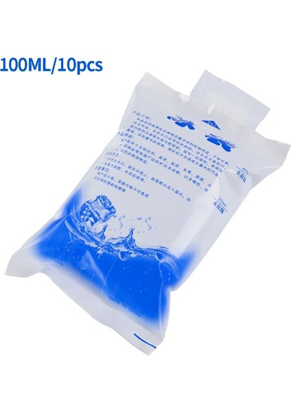 100ML Tarzı 10 Adet Yeniden Kullanılabilir Buz Torbası Su Enjeksiyonu Buzlanma Soğutucu Çanta Ağrı Soğuk Kompres Içecekler Gıdaları Buzdolabında Taze Tutmak Jel Kuru Buz Paketi (Yurt Dışından)