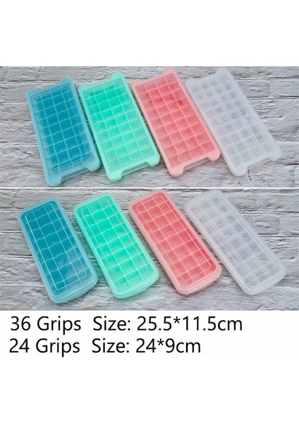 24 Mavi Stil Dondurucu Için Kapaklı Silikon Buz Küpü Tepsisi Silika Buz Küpleri Maker Kalıp Kokteyl Içecek Için Kapaklı (Yurt Dışından)